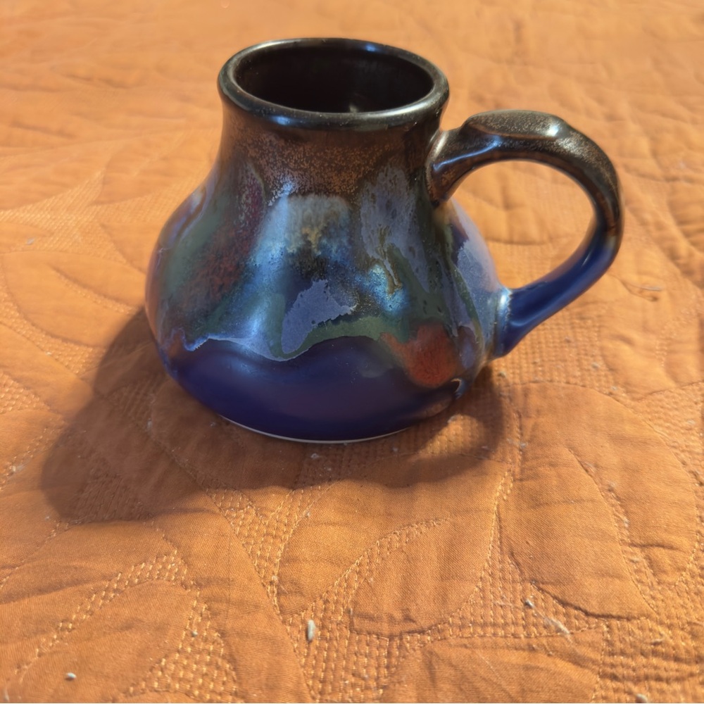 Artisan Ceramic Mug with Multicolor Glaze